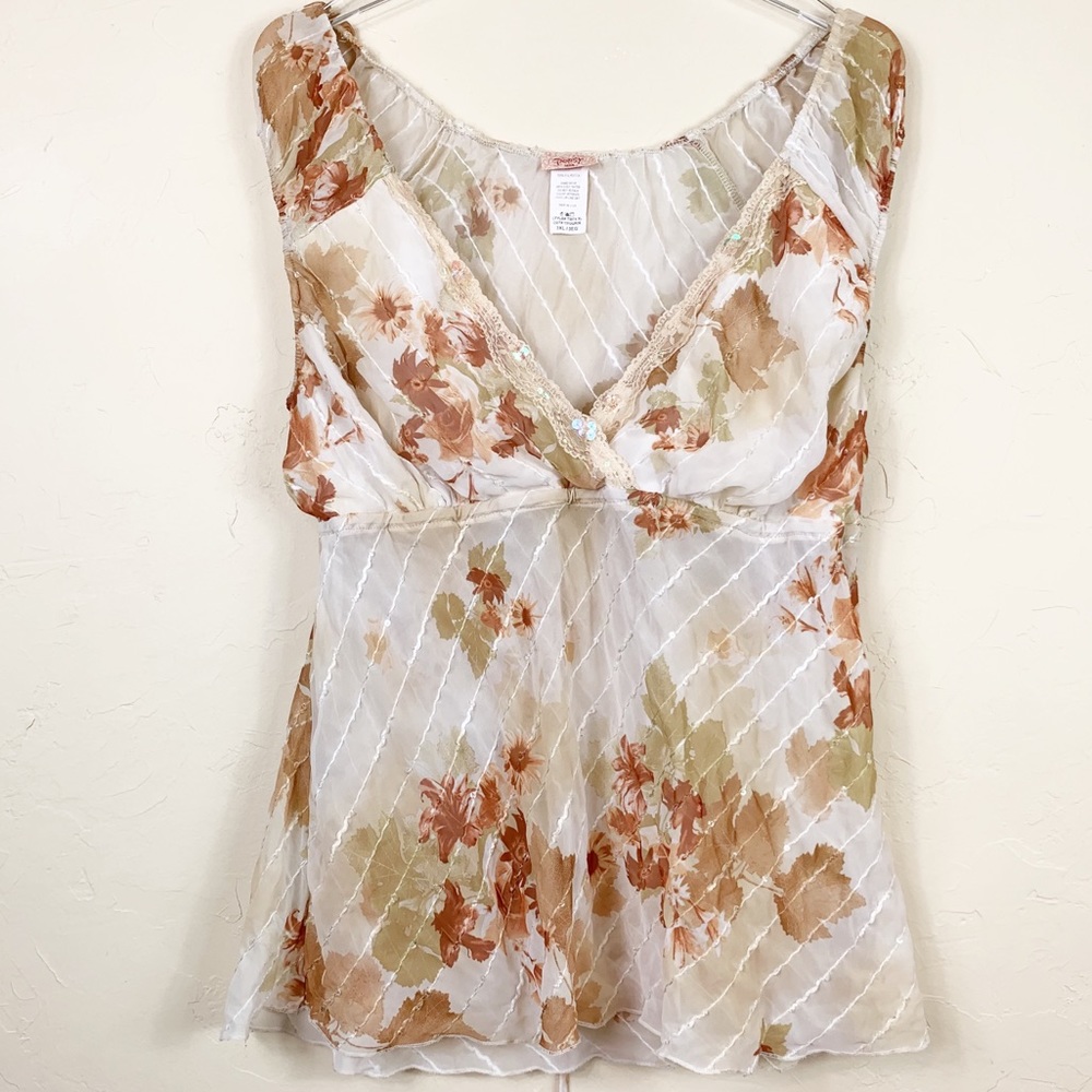 POPSY Lightly Sequined Gossamer Slvless Blouse 3X